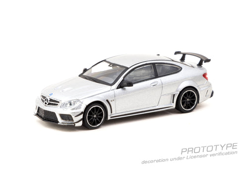 Load image into Gallery viewer, Tarmac Works 1/64 Mercedes-Benz C 63 AMG Coupé Black Series Silver
