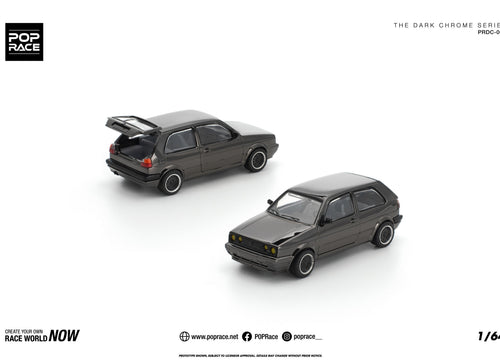 Load image into Gallery viewer, (Pre-order) POPRACE 1/64 GOLF GTI MK2 DARK CHROME Diecast Model Car

