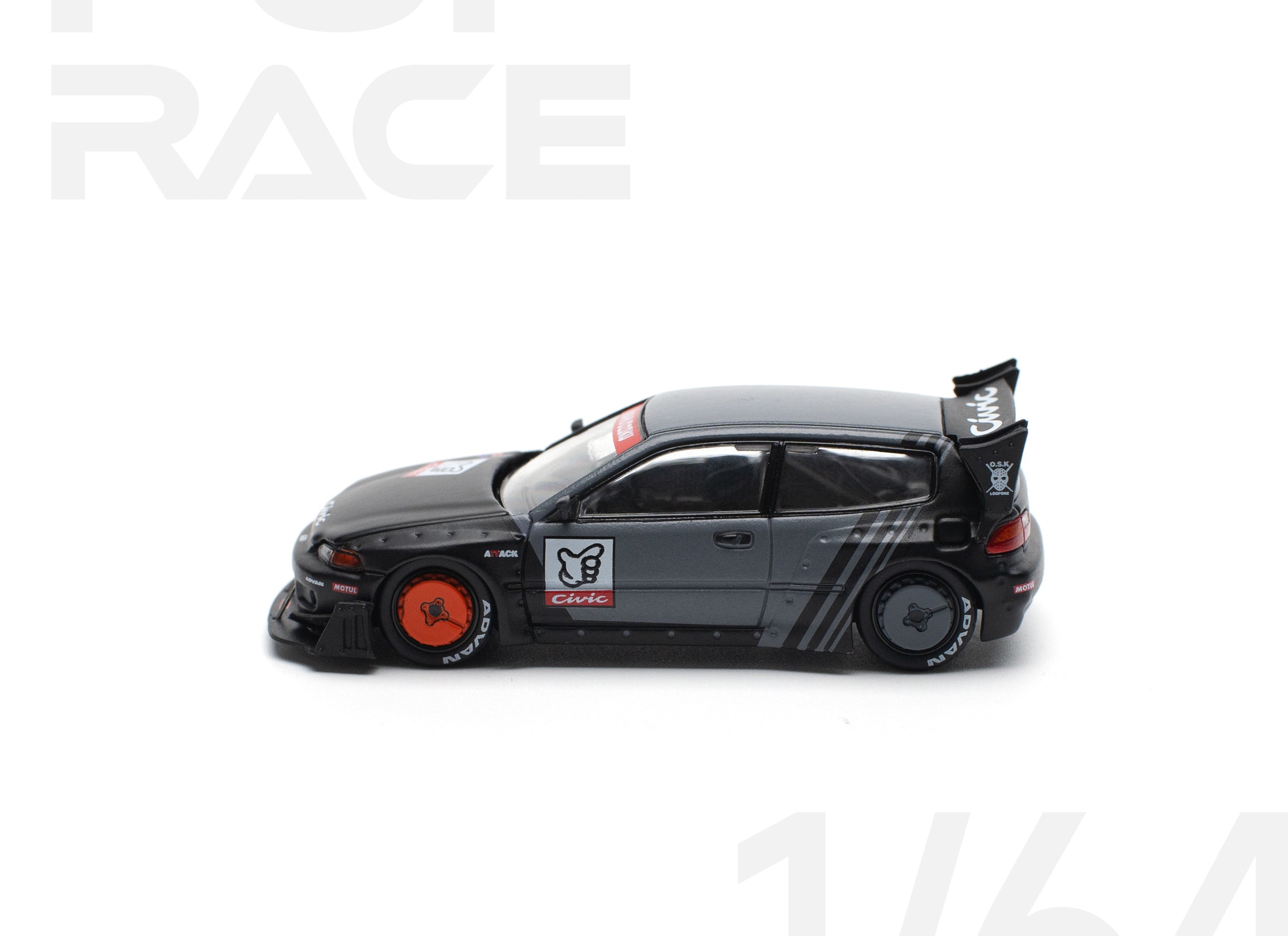 POPRACE 1/64 PANDEM CIVIC EG6 "KANJOZOKU" Diecast Model Car