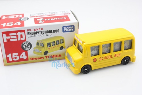 Load image into Gallery viewer, NEW Takara Tomy Dream Tomica #154 Snoopy Yellow School Bus Diecast Toy Car Japan
