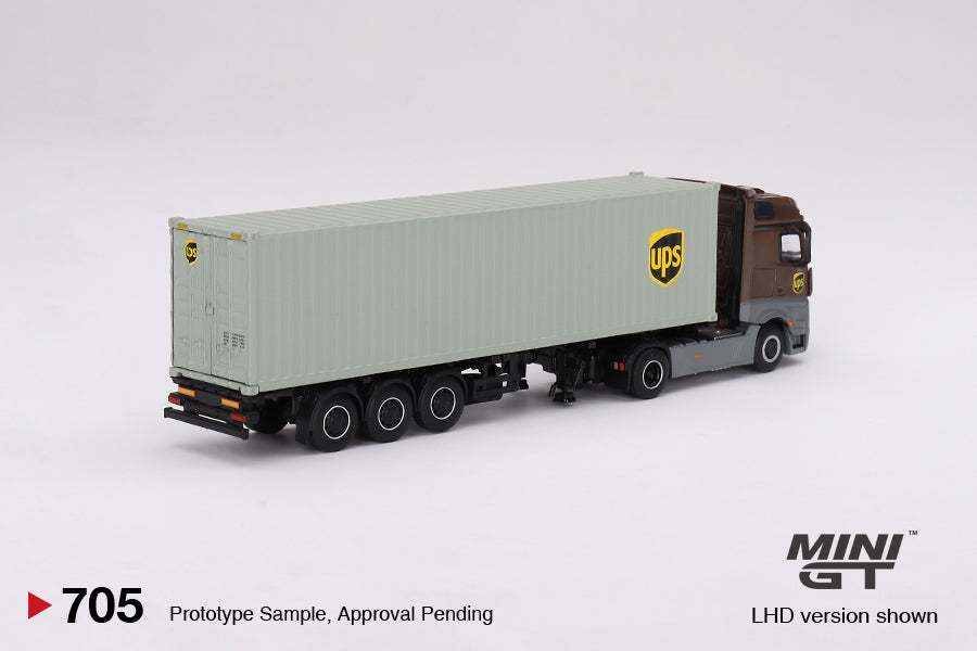 Mini GT #705 Mercedes-Benz Actros  w/ 40 Ft Container "UPS Europe"