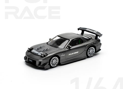 Load image into Gallery viewer, POPRACE 1/64 MAZDA RX7 RE-AMEMIYA - GUN METAL Model Car
