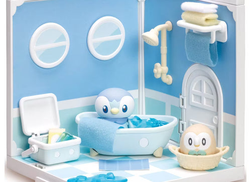 Load image into Gallery viewer, Takara Tomy Pokemon PokePiece House Bathroom Piplup &amp; Rowlet  set
