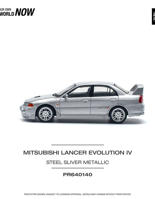 Load image into Gallery viewer, POPRACE 1/64 MITSUBISHI LANCER EVOLUTION IV - STEEL SILVER Model
