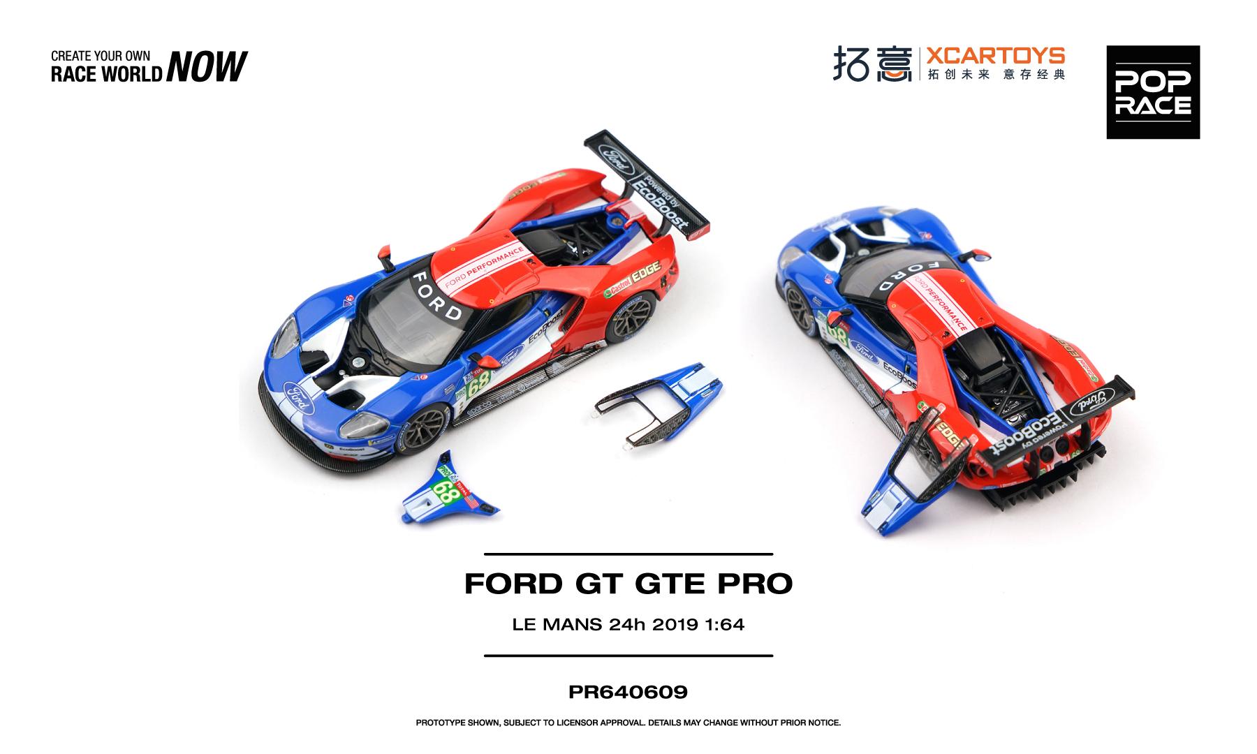 (Pre-order) POPRACE 1/64 - FORD GT GTE PRO LE MANS 24H 2019 Diecast Model Car