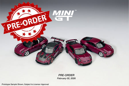 (Pre-order) MINI GT 1/64 Porsche 911 (992.1) Rubystone Red Set #MGTS0021