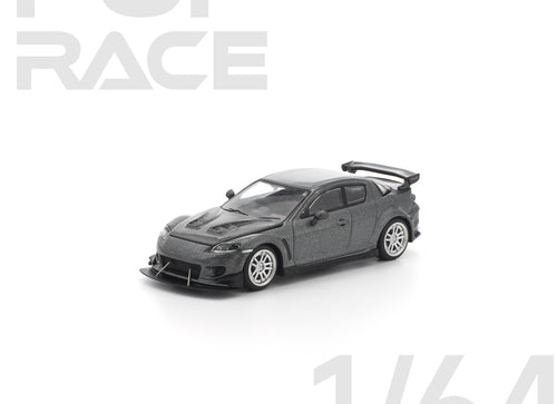 Load image into Gallery viewer, (Pre-order) POPRACE 1/64 MAZDA RX-8 RE-AMEMIYA GUN METAL Diecast Model Car
