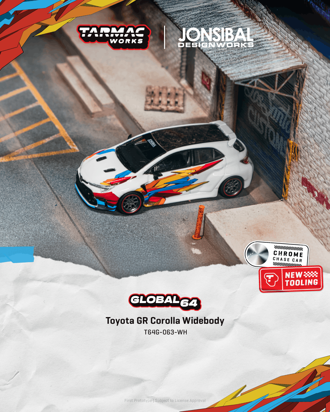 (Pre-order) Tarmac Works 1/64 Toyota GR Corolla Widebody White Model Diecast Car