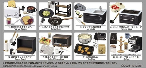 Load image into Gallery viewer, Re-ment SNOOPY's Mono Kitchen Collection 8pcs Complete Box Full set of 8
