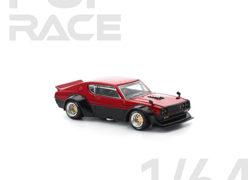 Load image into Gallery viewer, (Pre-order) POPRACE 1/64 KPGC110 KENMERI - RED/BLACK Diecast Model Car

