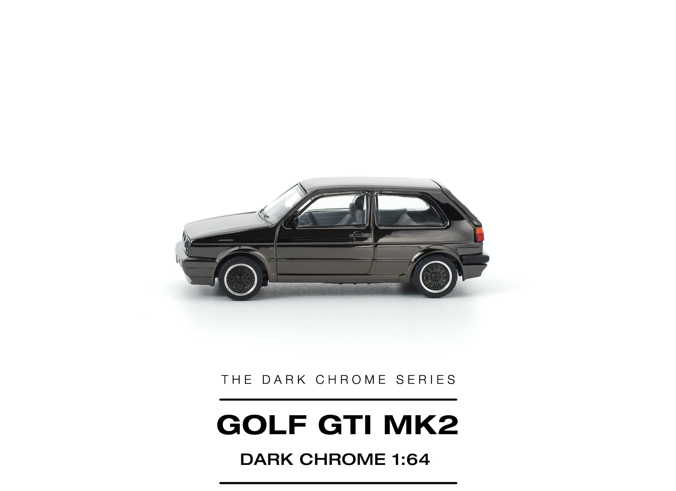 (Pre-order) POPRACE 1/64 GOLF GTI MK2 DARK CHROME Diecast Model Car