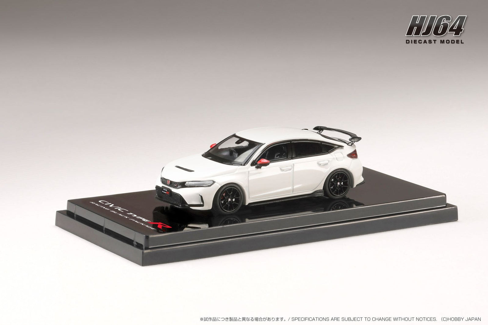 Hobby JAPAN 1/64 1/64 Honda CIVIC TYPE R (FL5) RACING BLACK Package White Model