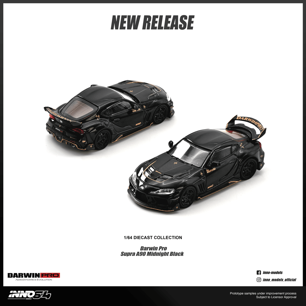 (Pre-order) INNO64 - 1/64 DARWIN PRO Supra A90 Gloss Black Diecast Model Car