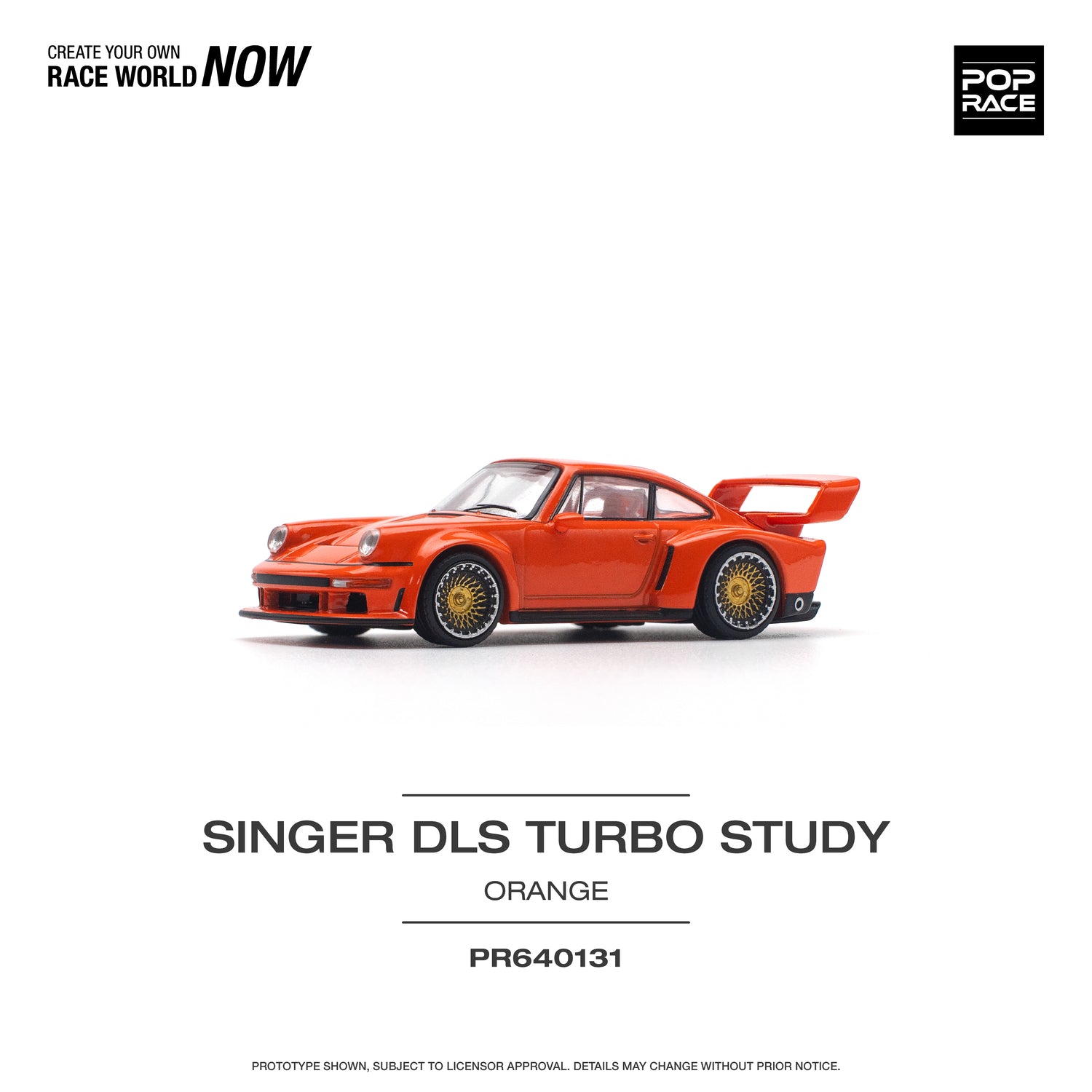 POPRACE 1/64 SINGER DLS TURBO (TRACK) ORANGE *New Tooling Model Car