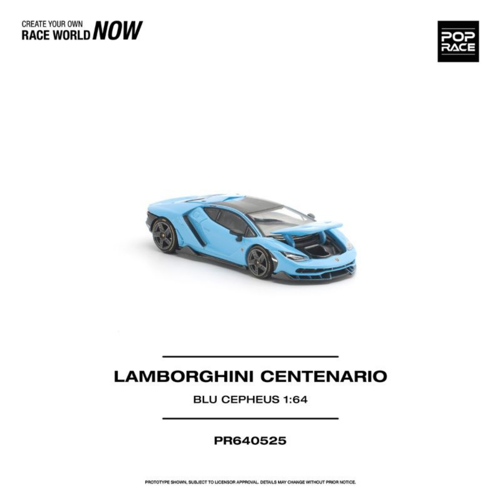 (Pre-order) POP RACE 1/64 LAMBORGHINI CENTENARIO BLU CEPHEUS Diecast Model Car