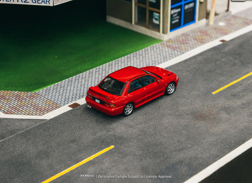Load image into Gallery viewer, Tarmac Works 1/64 Mitsubishi Lancer GSR Evolution Red Diecast Model
