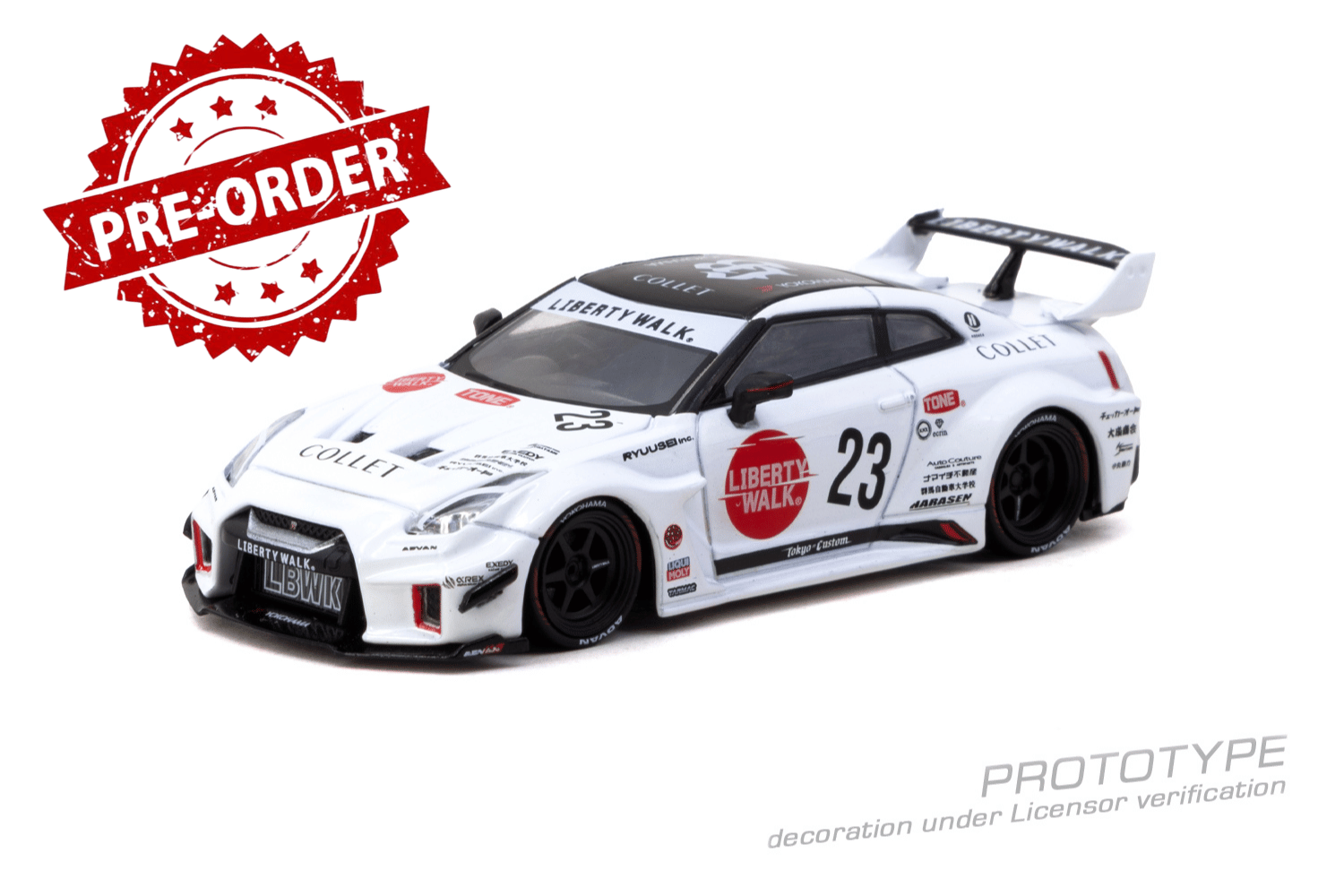 (Pre-order) Tarmac Works LB-Silhouette WORKS GT NISSAN 35GT-RR  White Diecast