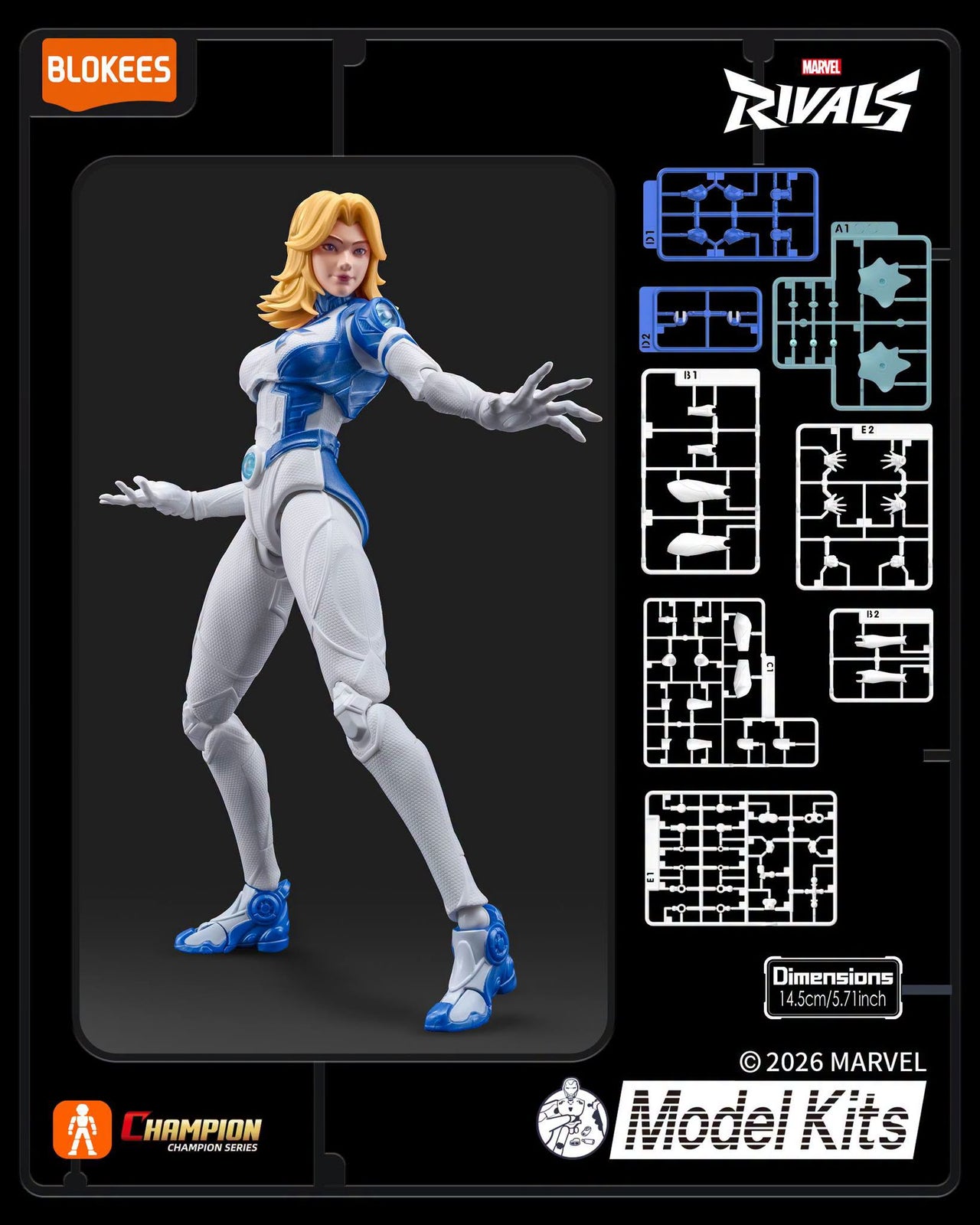 Blokees Marvel Rivals Champion Class Invisible Woman Model Kits Action Figure