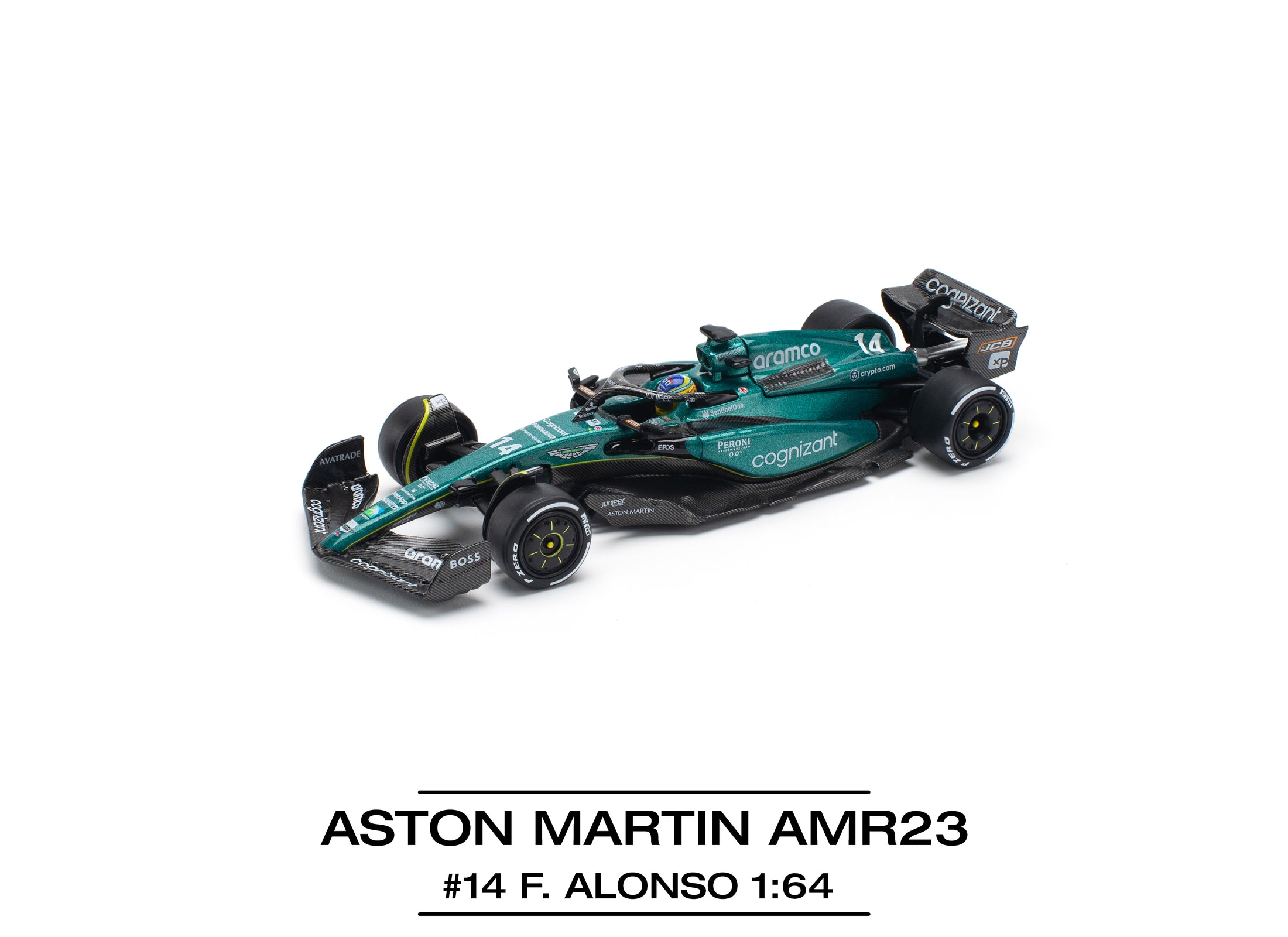 (Pre-order) POPRACE 1/64 ASTON MARTIN AMR23 F1 #14 F. ALONSO Model Car