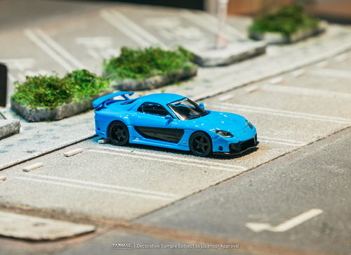 Load image into Gallery viewer, (Pre-order) Tarmac Works 1/64 Mazda RX-7 VeilSide Fortune7 Blue Model Car
