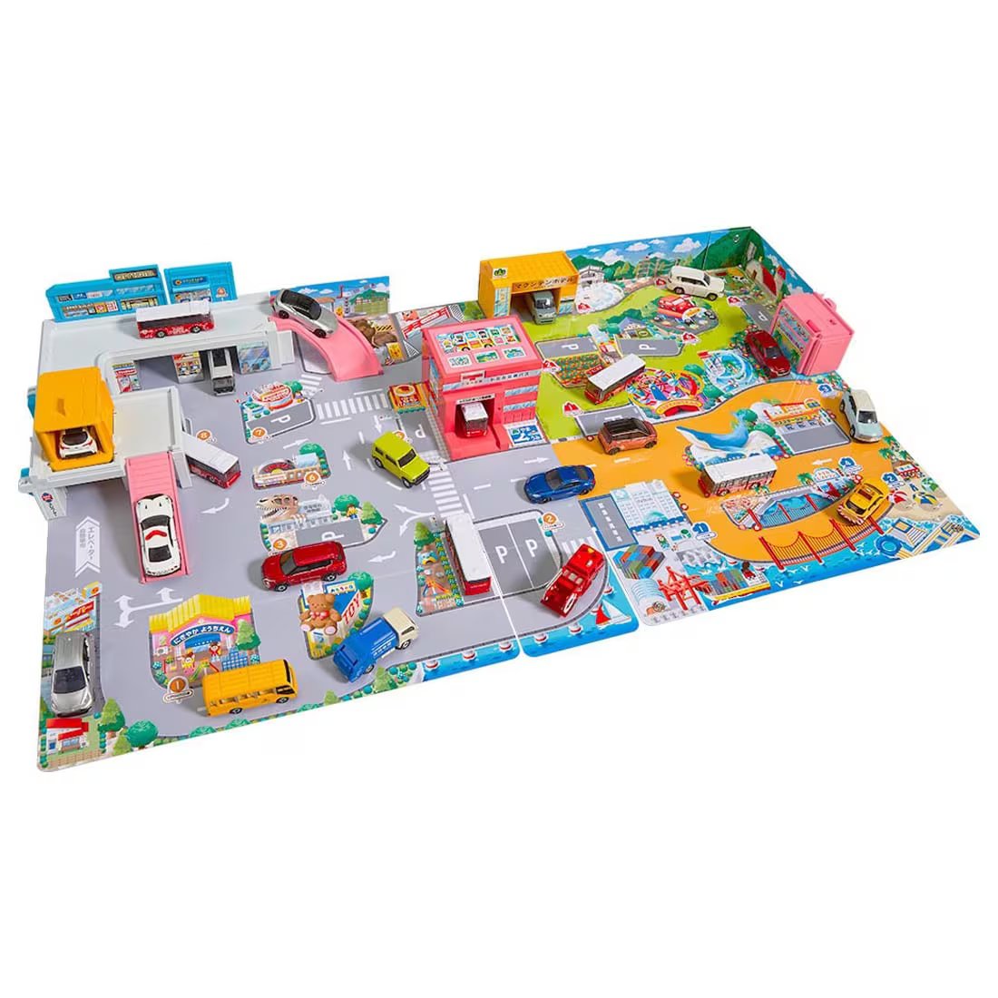 Takara Tomy Tomica Town World - Lively Sound Town at Bus Termi Playset