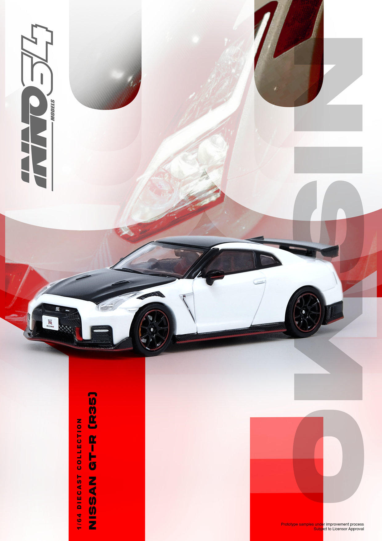 INNO64 1/64 NISSAN GT-R (R35) NISMO White Model Car