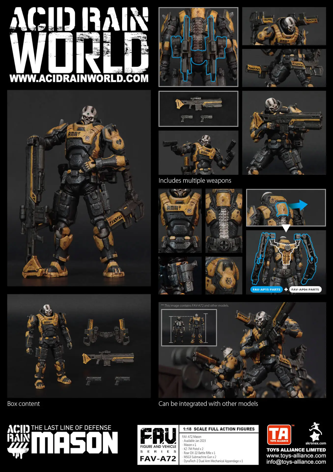 TOYS ALLIANCE x Acid Rain FAV-A72 1:18 Mason Action Figure Set