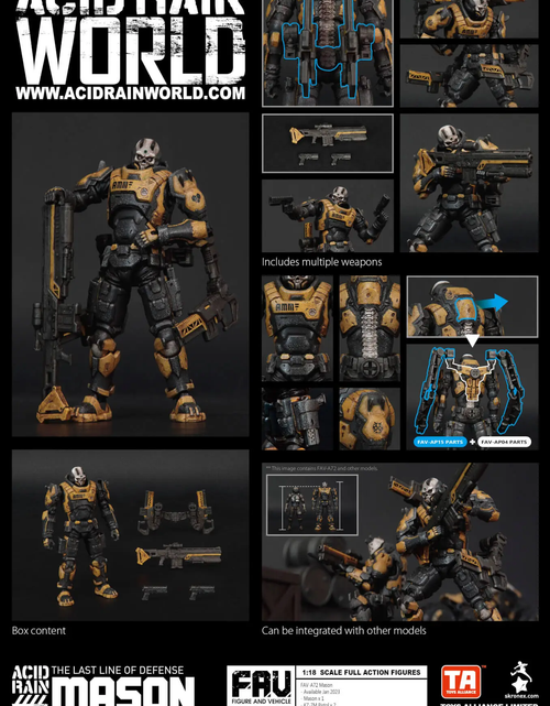 Load image into Gallery viewer, TOYS ALLIANCE x Acid Rain FAV-A72 1:18 Mason Action Figure Set
