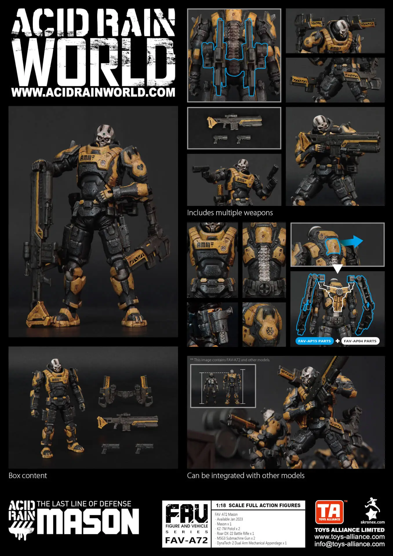 TOYS ALLIANCE x Acid Rain FAV-A72 1:18 Mason Action Figure Set