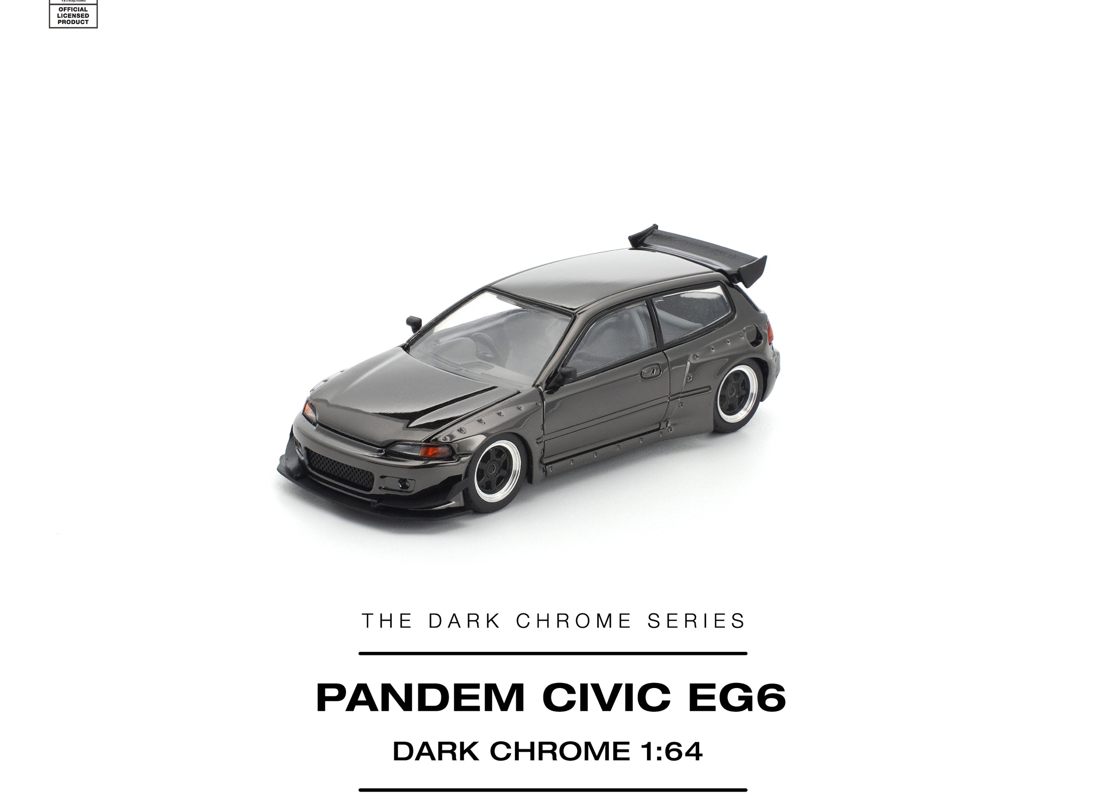 (Pre-order) POPRACE 1/64 PANDEM CIVIC EG6 DARK CHROME Diecast Model Car