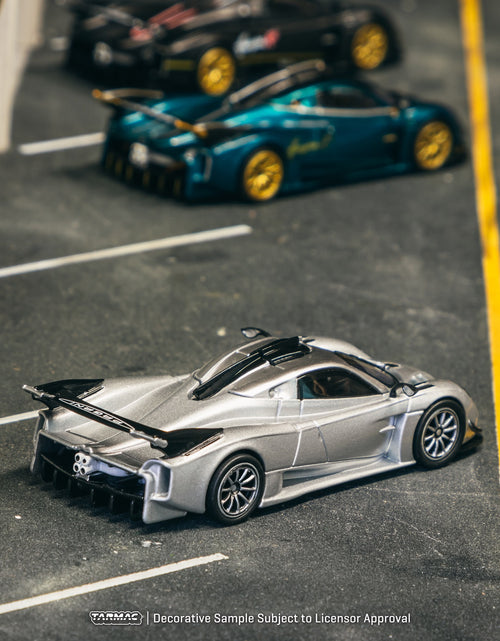 Load image into Gallery viewer, Tarmac Works 1/64 Pagani Huayra R Satin Silver Diecast Model Car
