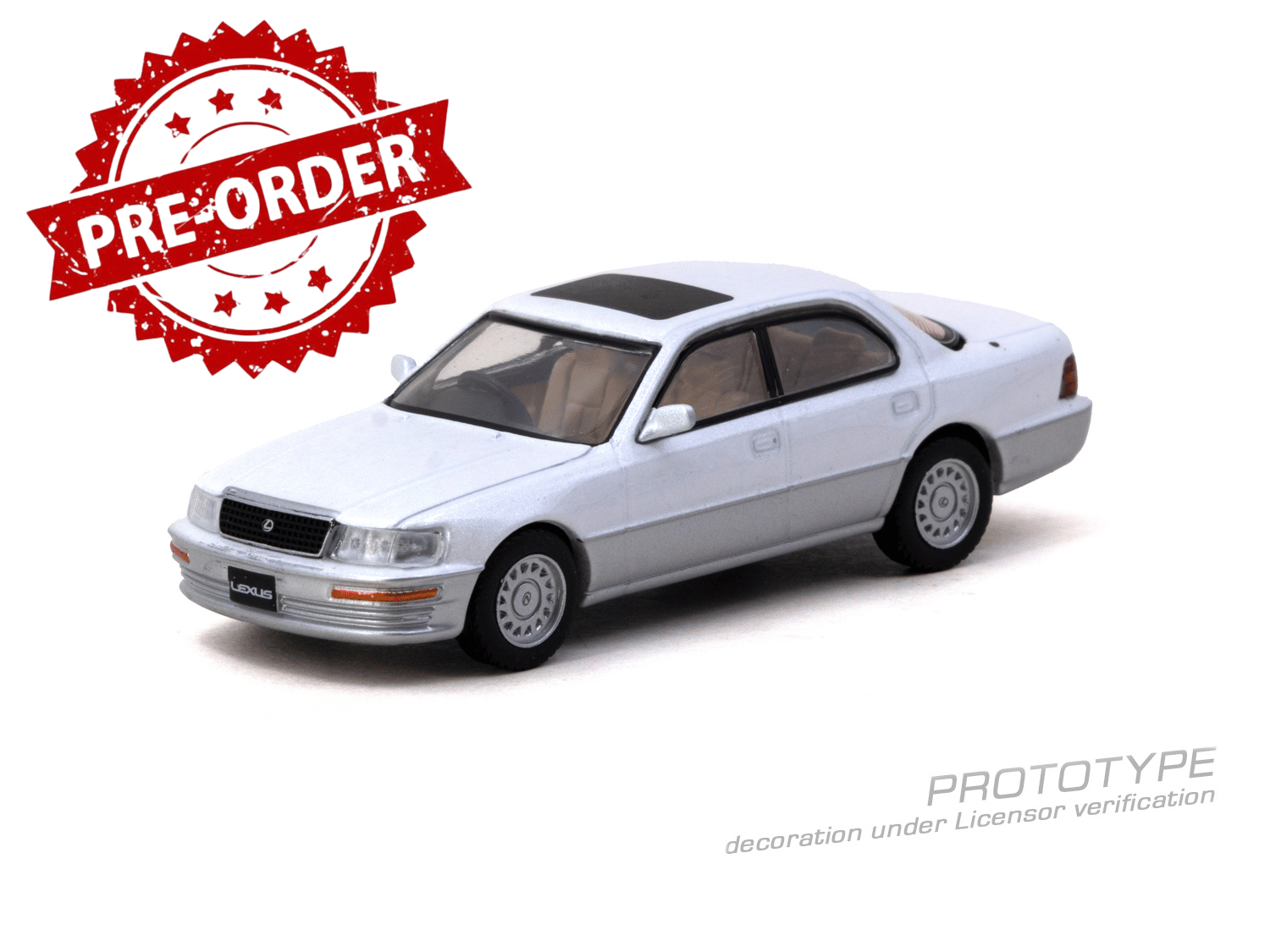 (Pre-order) Tarmac Works 1/64 Lexus LS400 (UCF10) Pearl White Diecast Model Car