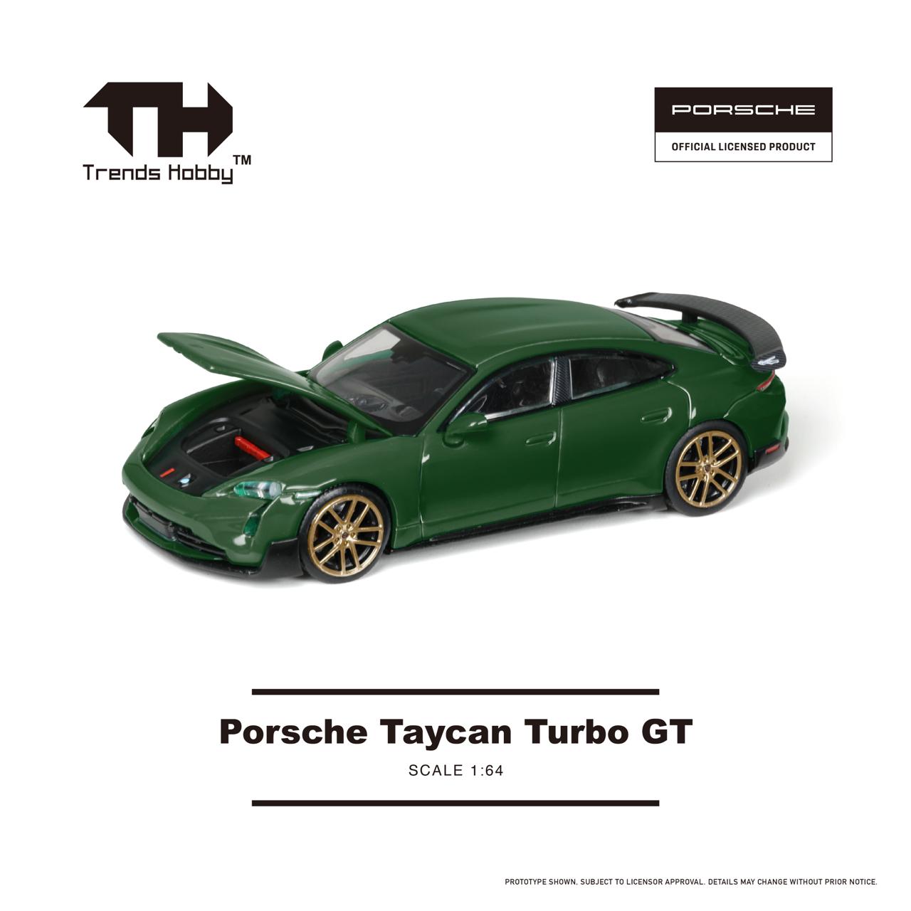 (Pre-order) Trends Hobby Diecast 1/64 Porsche Taycan Turbo GT (Green) #241087C