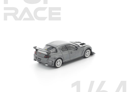 Load image into Gallery viewer, (Pre-order) POPRACE 1/64 MAZDA RX-8 RE-AMEMIYA GUN METAL Diecast Model Car

