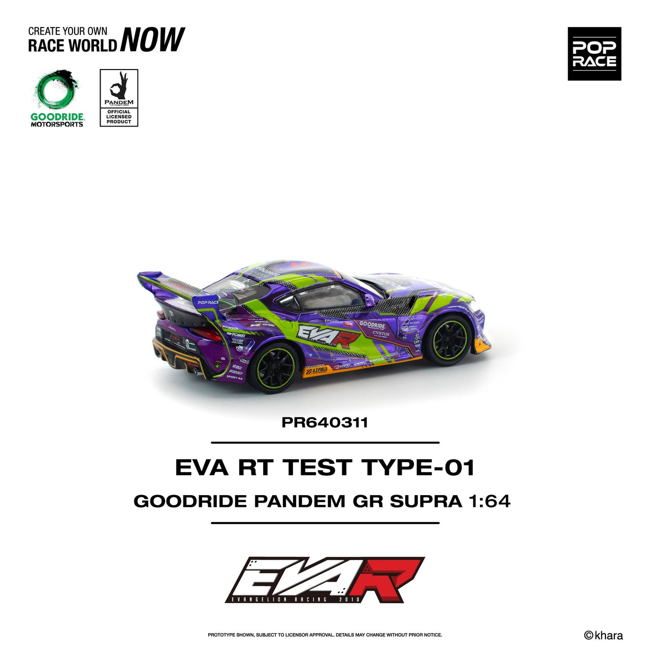 (Pre-order) POP RACE 1/64 eva rt test type-01 goodride pandem gr supra