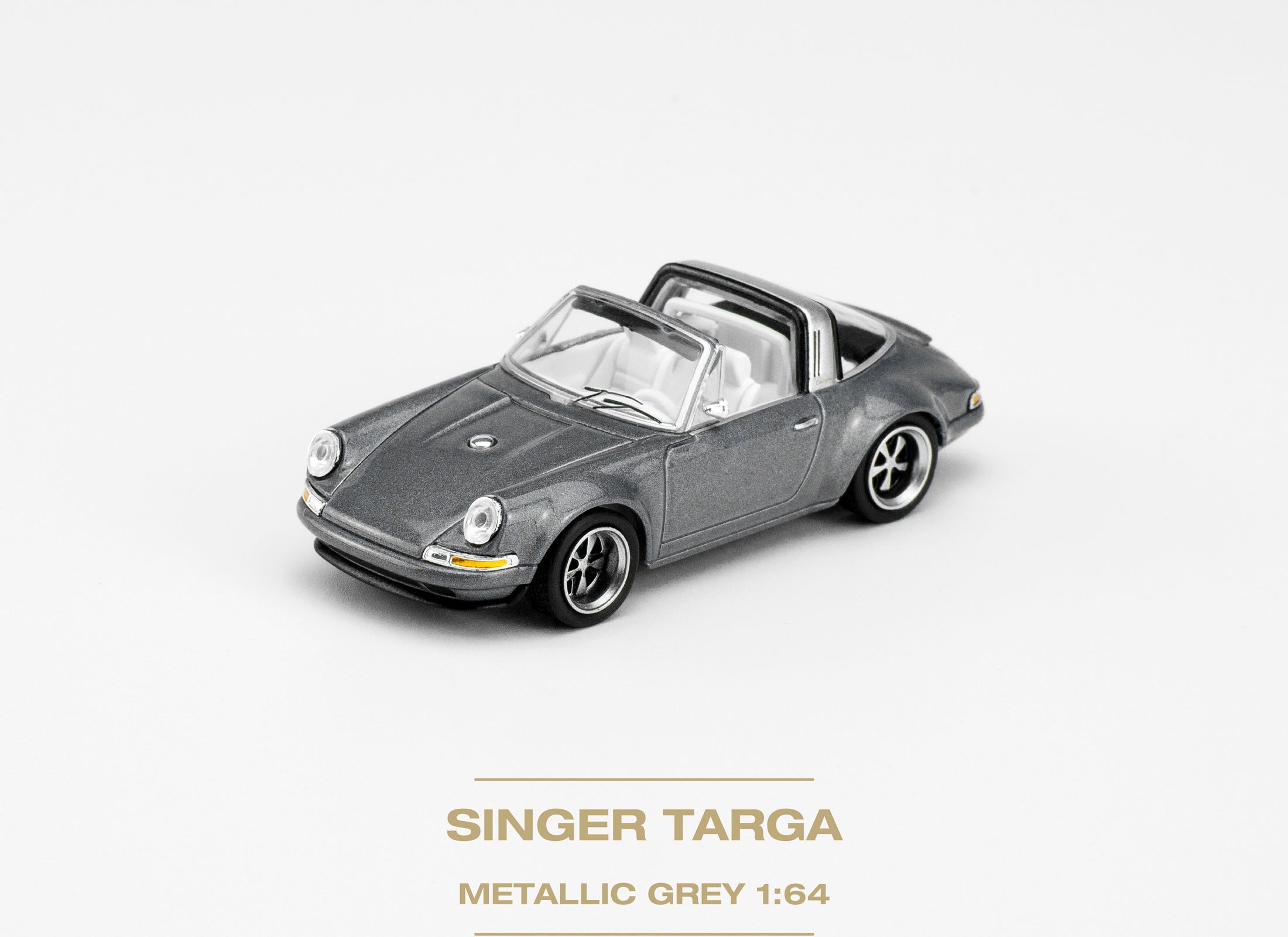 POPRACE 1/64 SINGER TARGA METALLIC GREY Diecaset Model Car