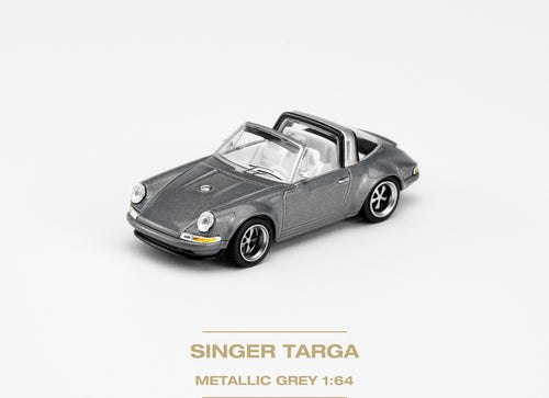 Load image into Gallery viewer, POPRACE 1/64 SINGER TARGA METALLIC GREY Diecaset Model Car

