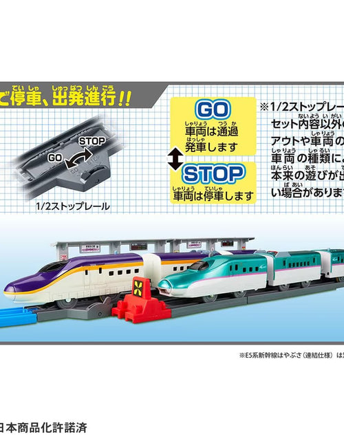 Load image into Gallery viewer, Takara Tomy Plarail Train Series E8 Tsubasa &amp; Tomica Arch Railroad Crossing Set
