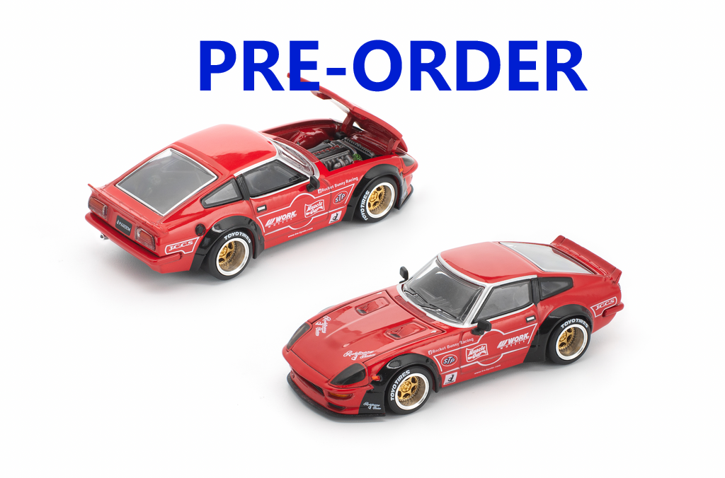 (Pre-order) POPRACE 1/64 PANDEM 280ZX RED (NEW TOOLING) Diecast Model Car
