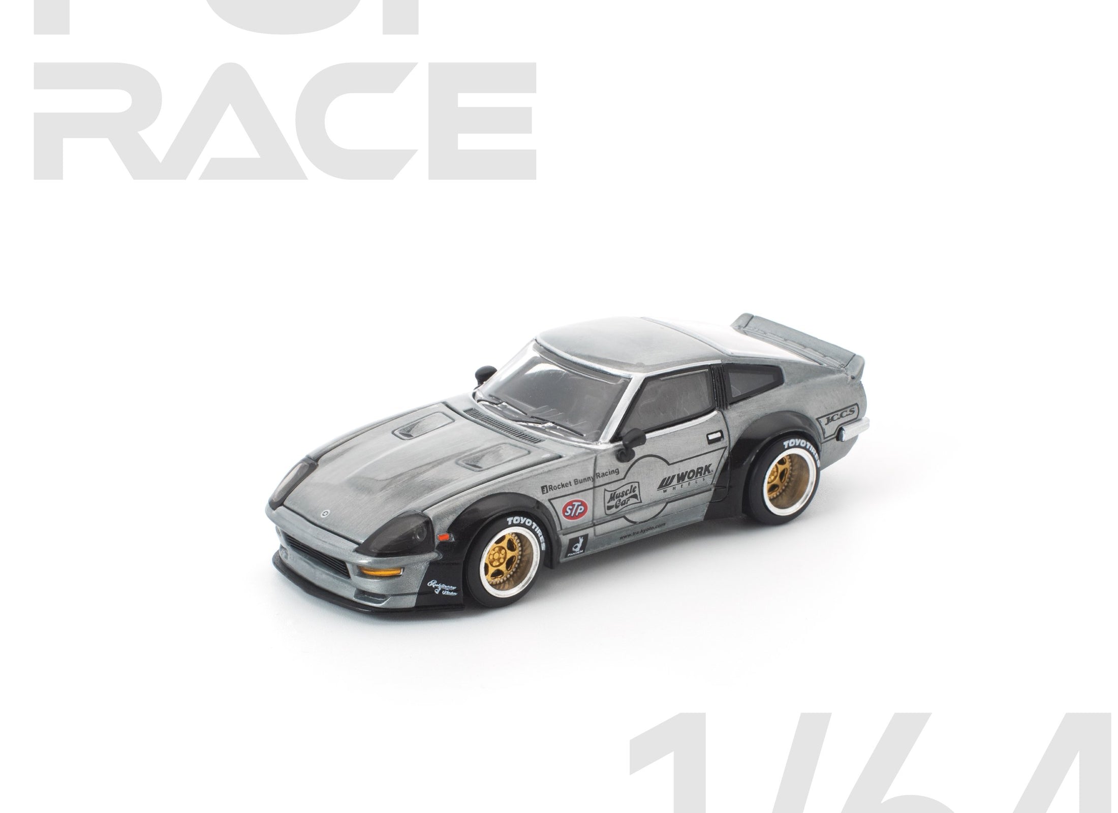 (Pre-order) POP RACE 1/64 PANDEM 280ZX RAW METAL Diecast Model Car