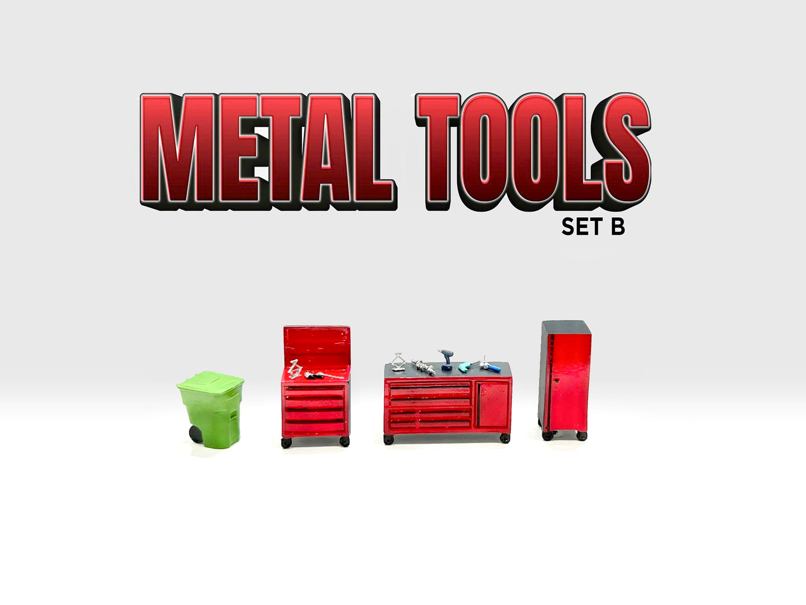 American Diorama 1:64 Figure Set: Metal Tools Set B AD-2411 (NO CAR)