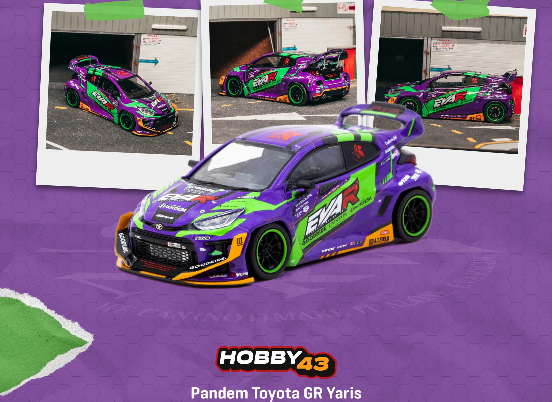 (Pre-order) Tarmac Works 1/43 Pandem Toyota GR Yaris EVA Racing Diecast Model
