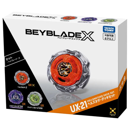 Takara Tomy Beyblade X Booster UX-21 Hells Nether Deck Set