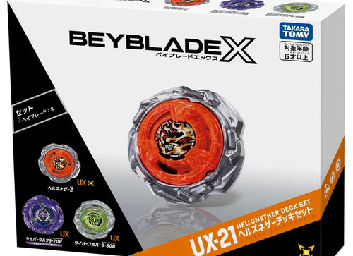 Load image into Gallery viewer, Takara Tomy Beyblade X Booster UX-21 Hells Nether Deck Set
