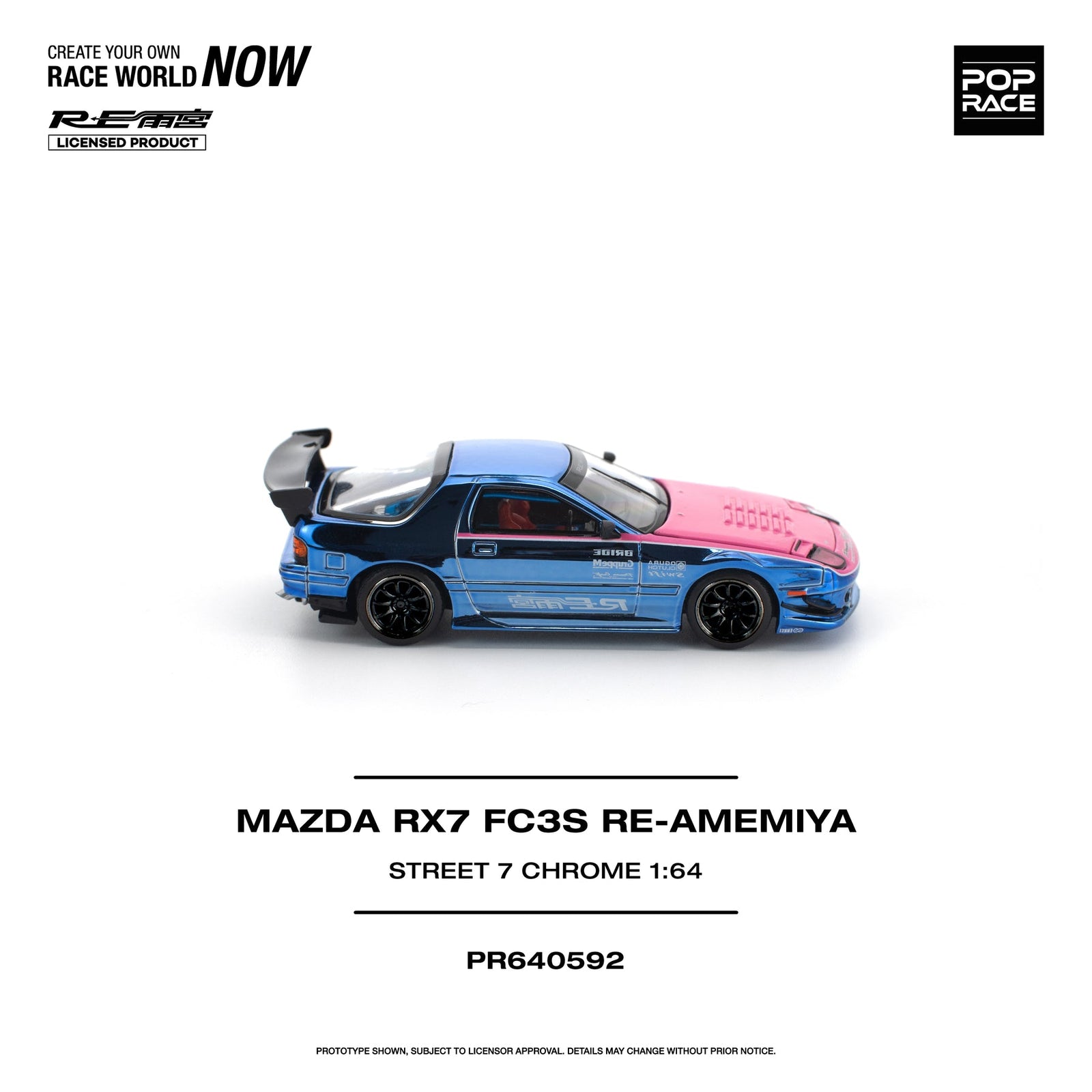 (Pre-order) POPRACE 1/64 - MAZDA RX7 (FC3S) RE-AMEMIYA STREET Diecast Model Car