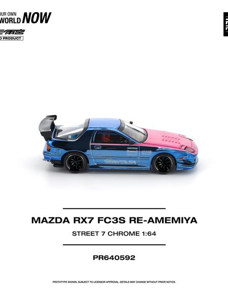 POPRACE 1/64 - MAZDA RX7 (FC3S) RE-AMEMIYA STREET Diecast Model Car