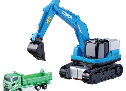 Load image into Gallery viewer, Takara Tomy Tomica World Tomica Vehicle Town Transforming Excavator w/Tomica Car
