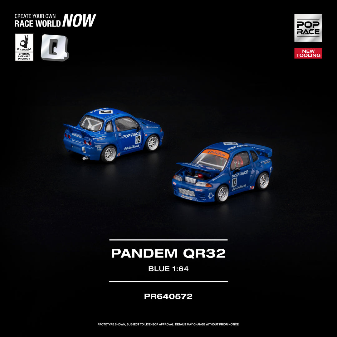 (Pre-order) POPRACE 1/64 - PANDEM QR32 Blue Diecast Model Car