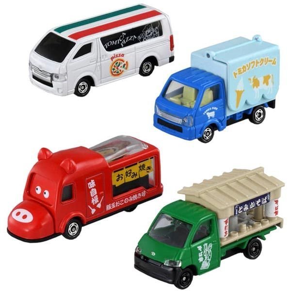 Takara Tomy Tomica Diecast Model Gift Set - Food Truck Set (Included 4 cars)