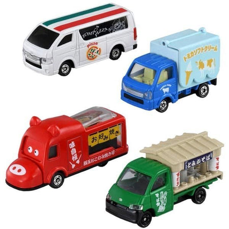 Takara Tomy Tomica Diecast Model Gift Set - Food Truck Set (Included 4 cars)